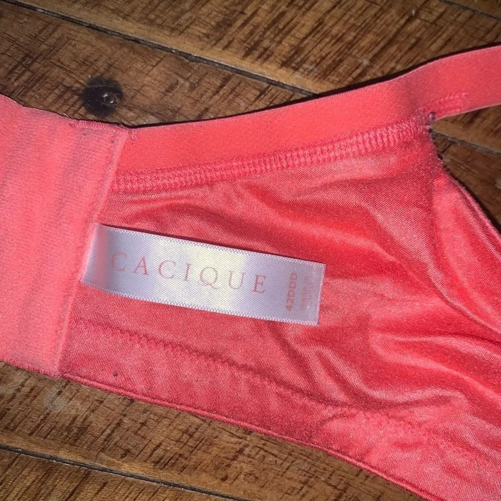 Cacique coral lace trimmed lightly lined full coverage 42DDD bra - Image 3