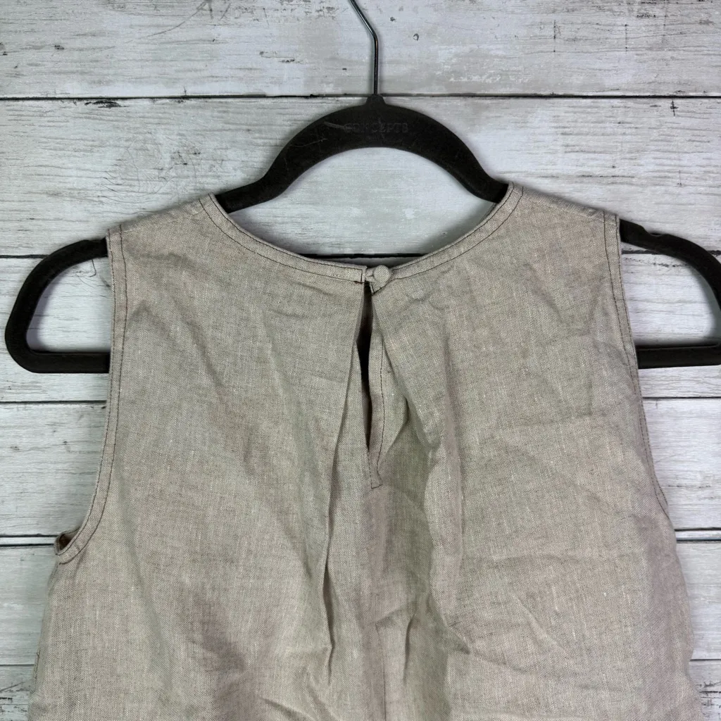 Madewell Linen Pleated Shell Top Size XXS Oat - Image 6