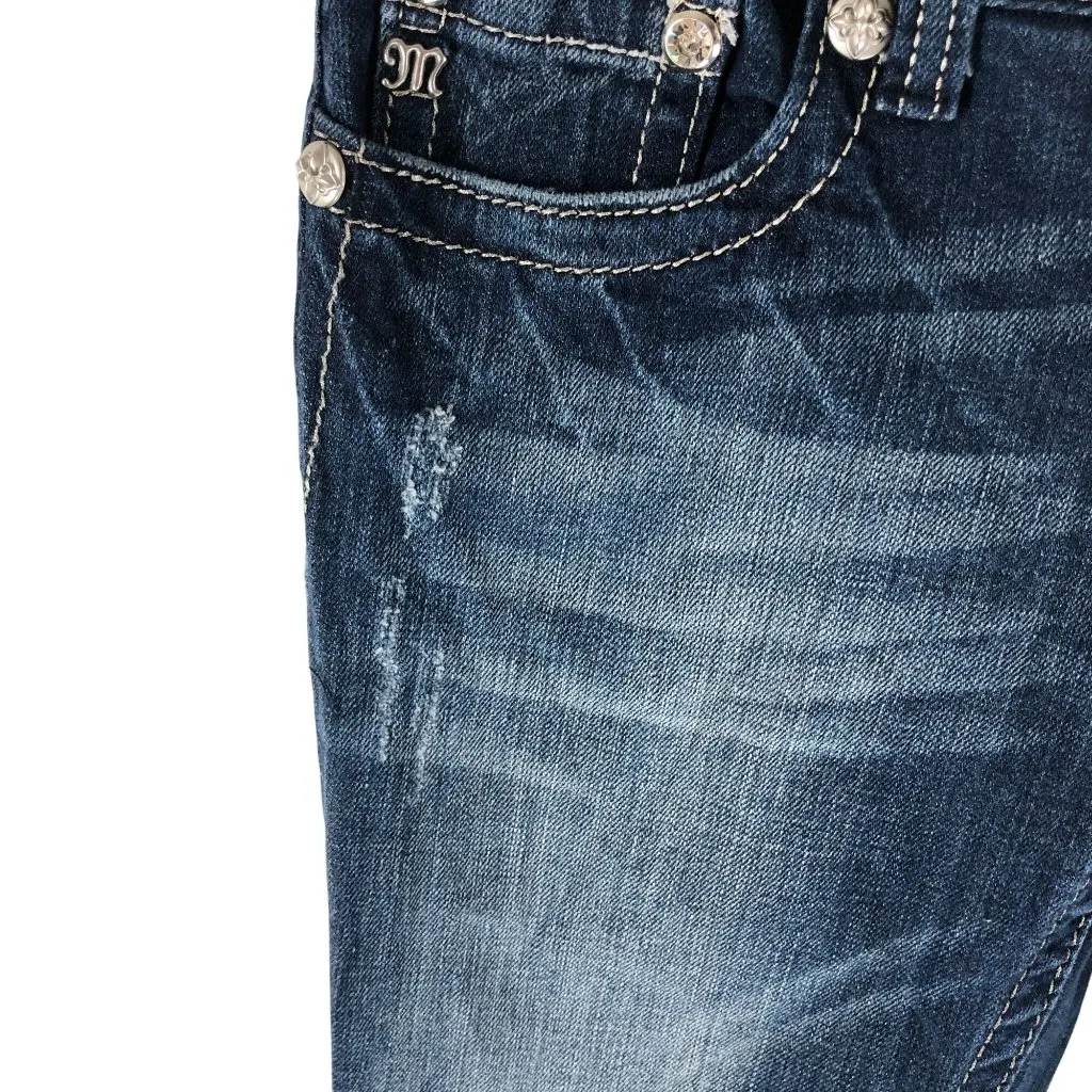 Miss Me Womens Jeans JP6135B Boot Cut Embellished Rhinestones Stretch 28 - Image 3