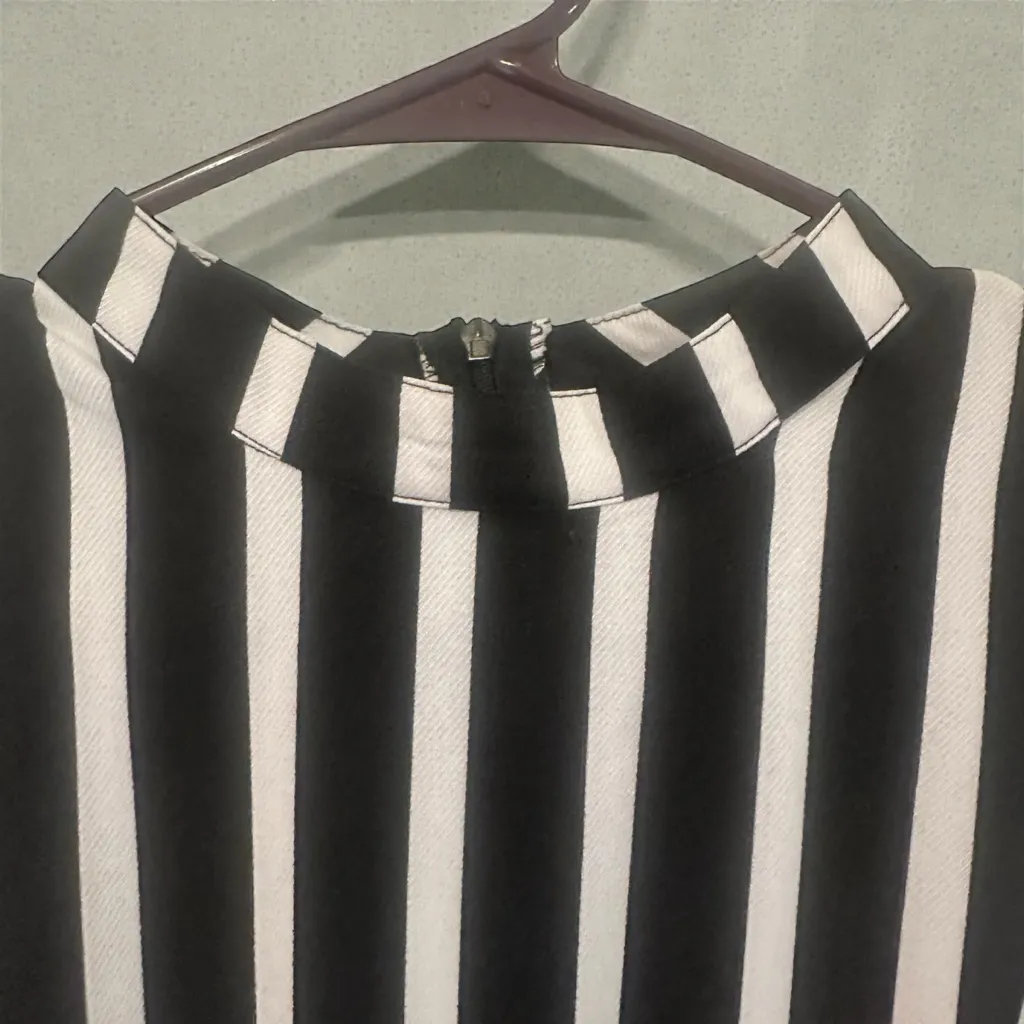 Chic Striped Long Sleeve Dress Black Size XL - Image 4