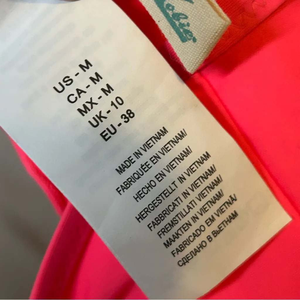 Hobie Neon Hot Pink Bikini Top Solids Push Up Ruffled Underwire Halter Medium - Image 16