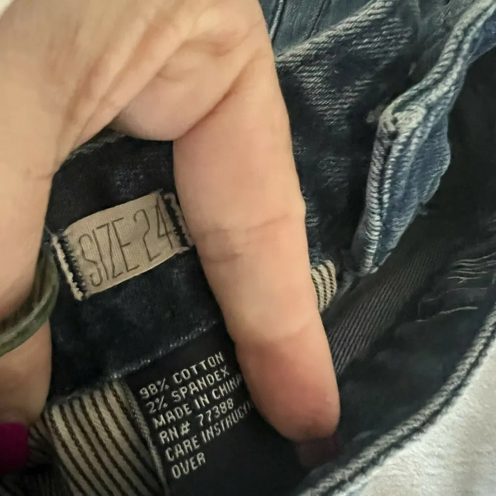 𝅺ALEXA Chung wide flare leg Jeans mid rise Size 24 blue - Image 7