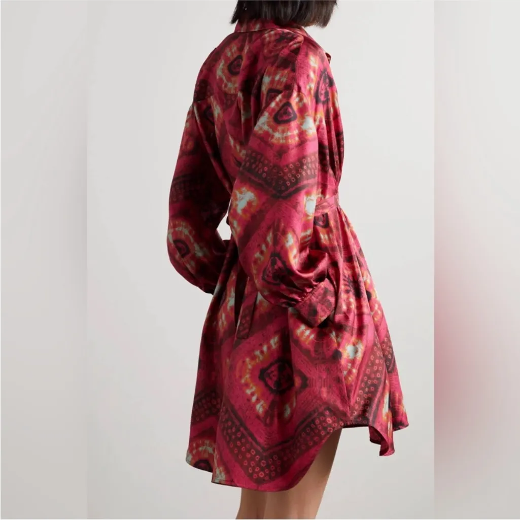Ulla Johnson Jude Dress Wild Rose Printed Abstract Silk Shirtdress Button Size 0 - Image 3