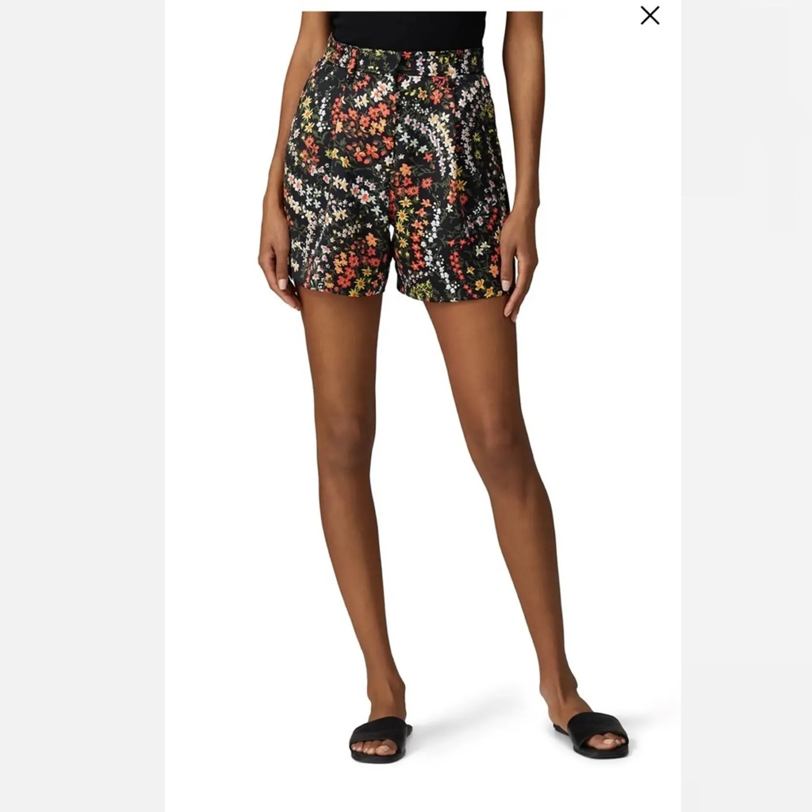 ATM Anthony Thomas Melillo luxe satin floral high rise shorts Black Size 4 - Image 3