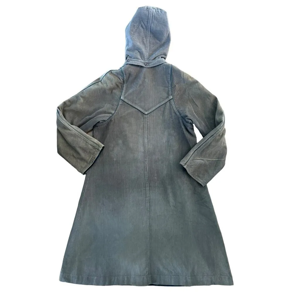 Vintage The Membership Reversable Corduroy brown/ black hooded Coat size large - Image 8