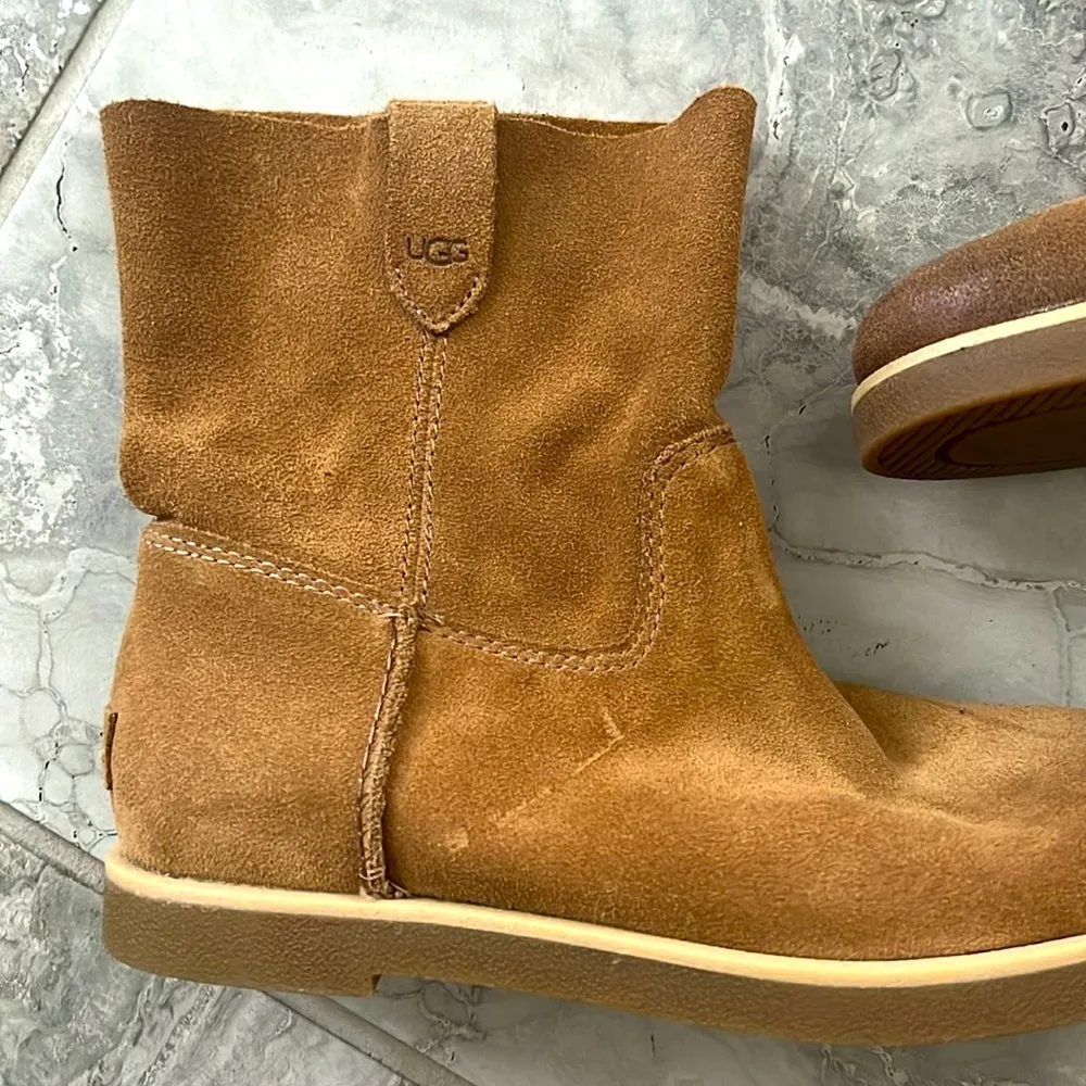 UGG Josefene Leather Short Boots in Chestnut, Size 5.5, New without Box - Image 9