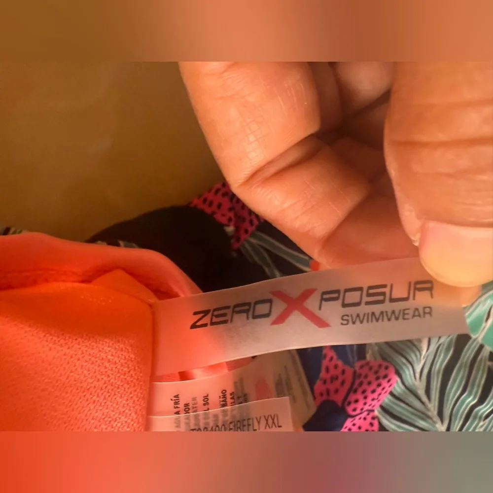 Zero X Posur Bra dress bathing suit XL black floral lightweight stretch - Image 8