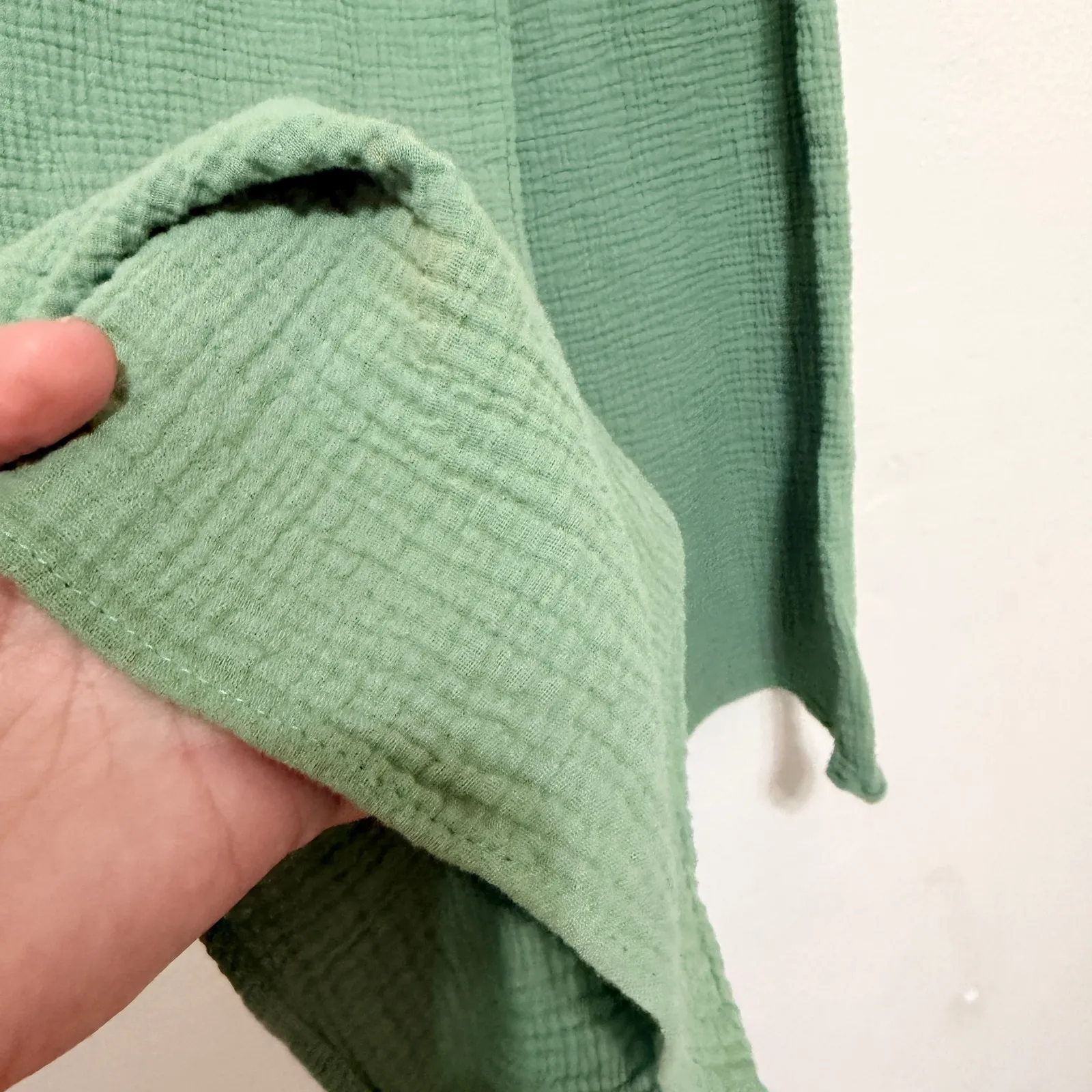 Banjara Green Gauze Wide Leg Pants Size XS High Waist Tie Waist Boho Lightweight - Image 9