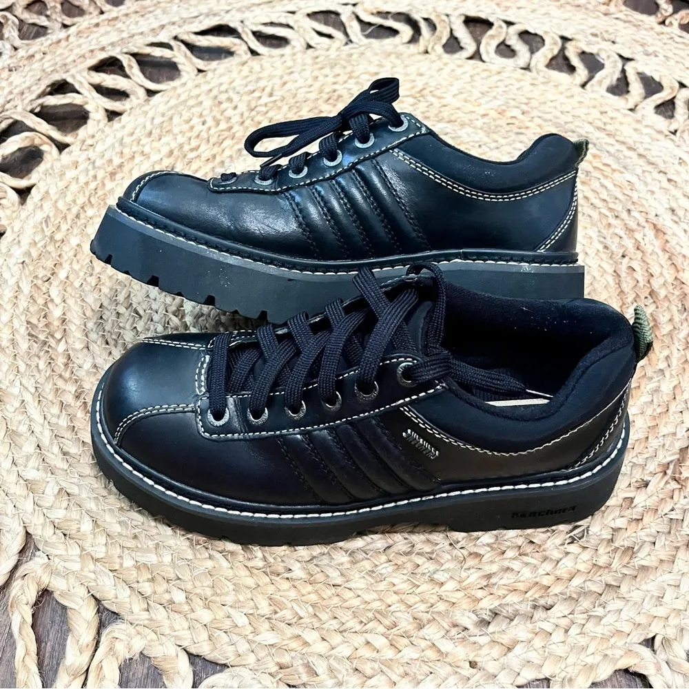 Skechers Black Sneakers with Chunky Sole and Leather Upper women’s 10 - Image 5