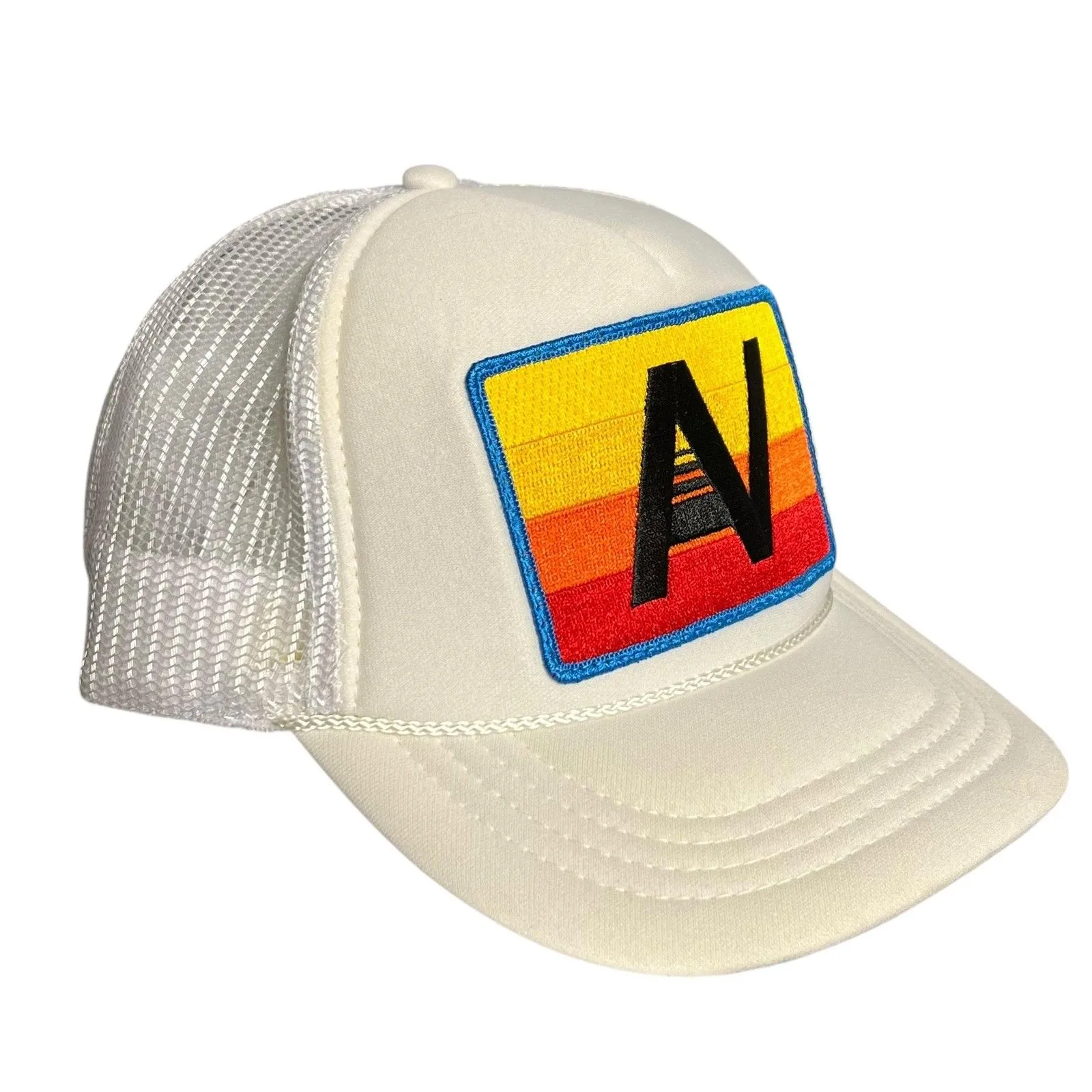Aviator Nation Hat Cap Snap Back White Trucker Mesh AV Patch Retro Womens - Image 6