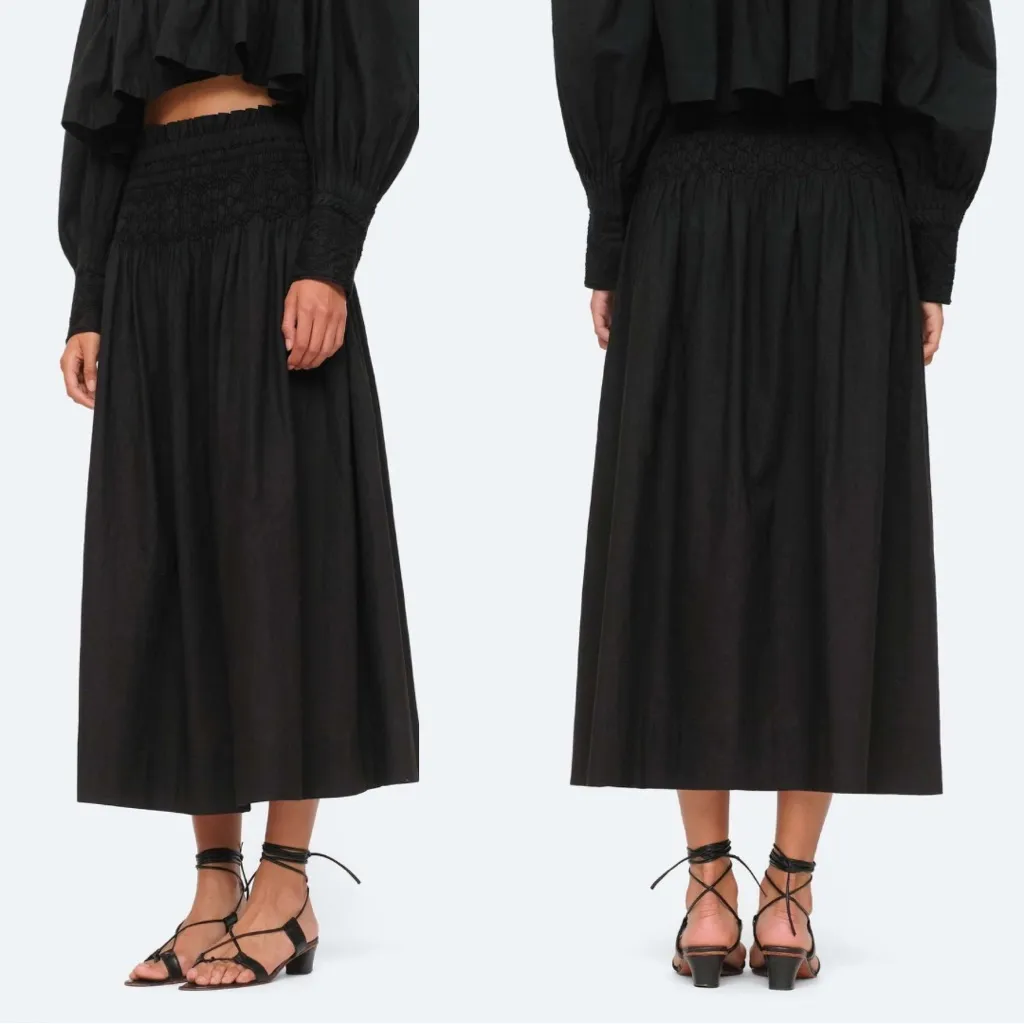 Sea New York Willa Skirt 100% Cotton XL Black - Image 2