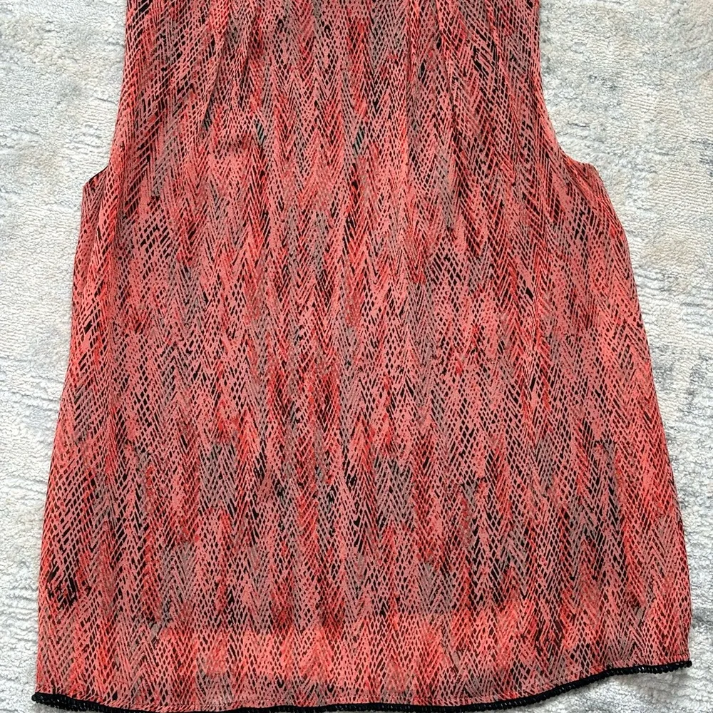 Sleeveless Red/Pink w Black Sequin Trim Size M - Image 5