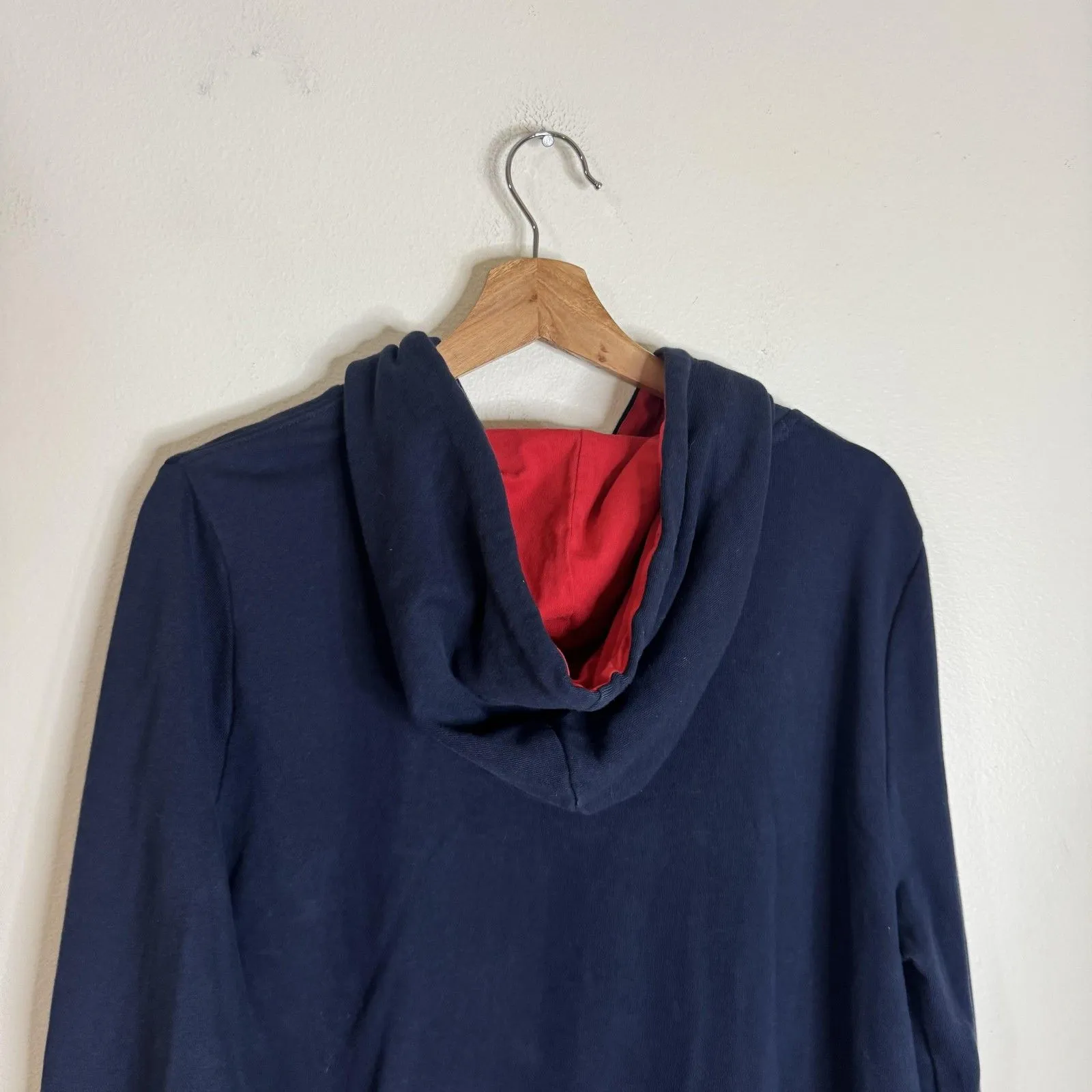 Tommy Hilfiger Hoodie Dress Womens Large Navy Blue Spell Out Sweatshirt pullover - Image 10