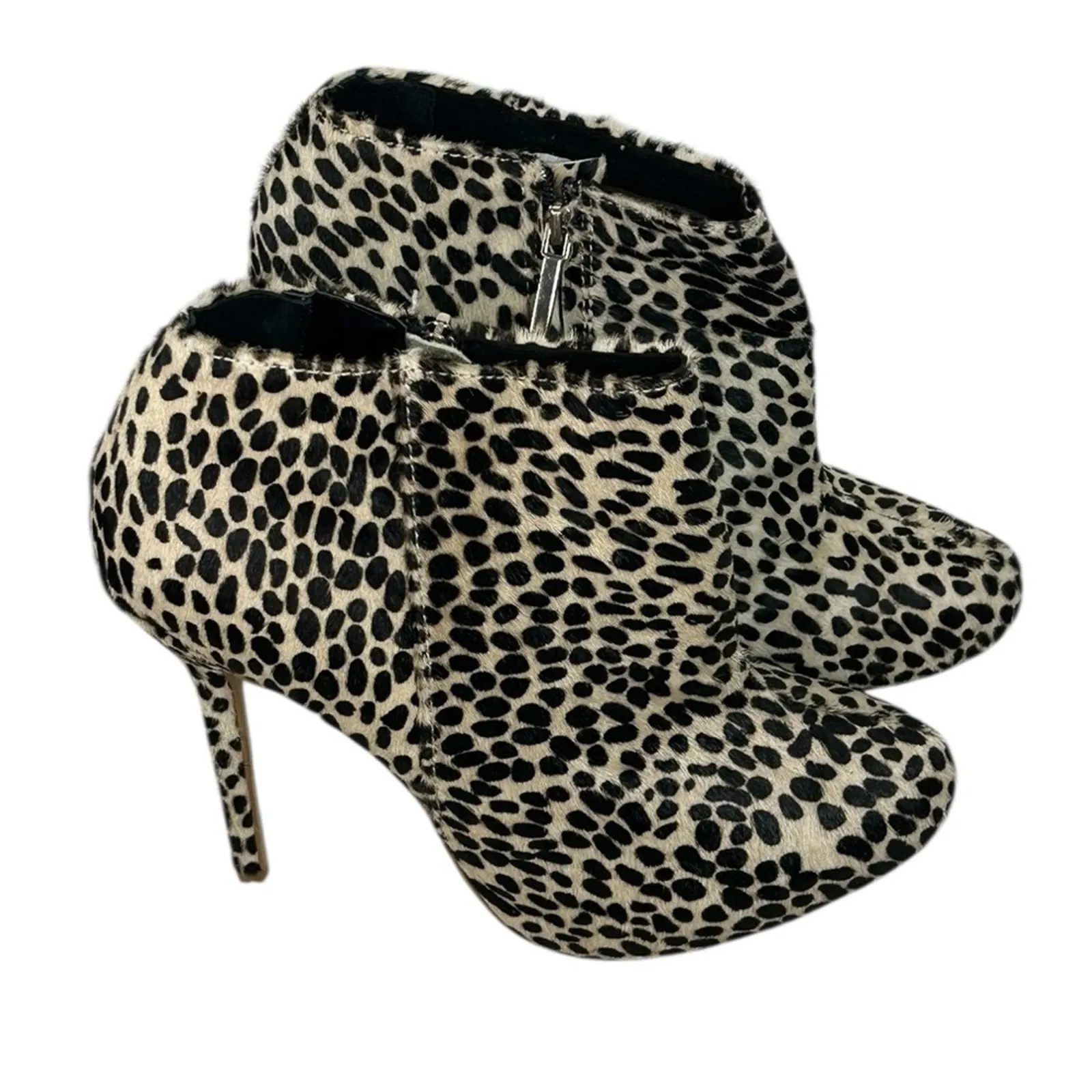 Vintage Victoria’s Secret Leopard Calf Hair Stiletto Ankle Boots Size 9 - Image 4