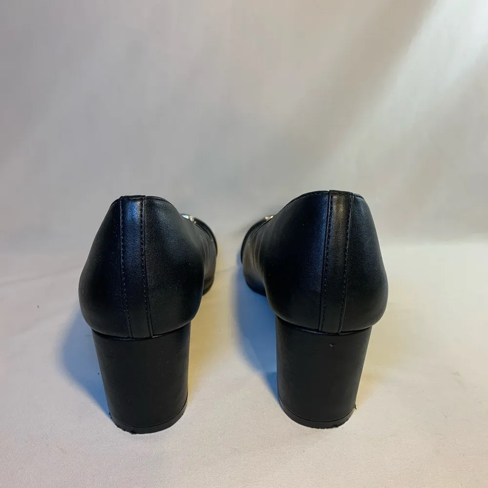 JONES NEW YORK black formal dress shoes size 8M with gold buckle - Image 5