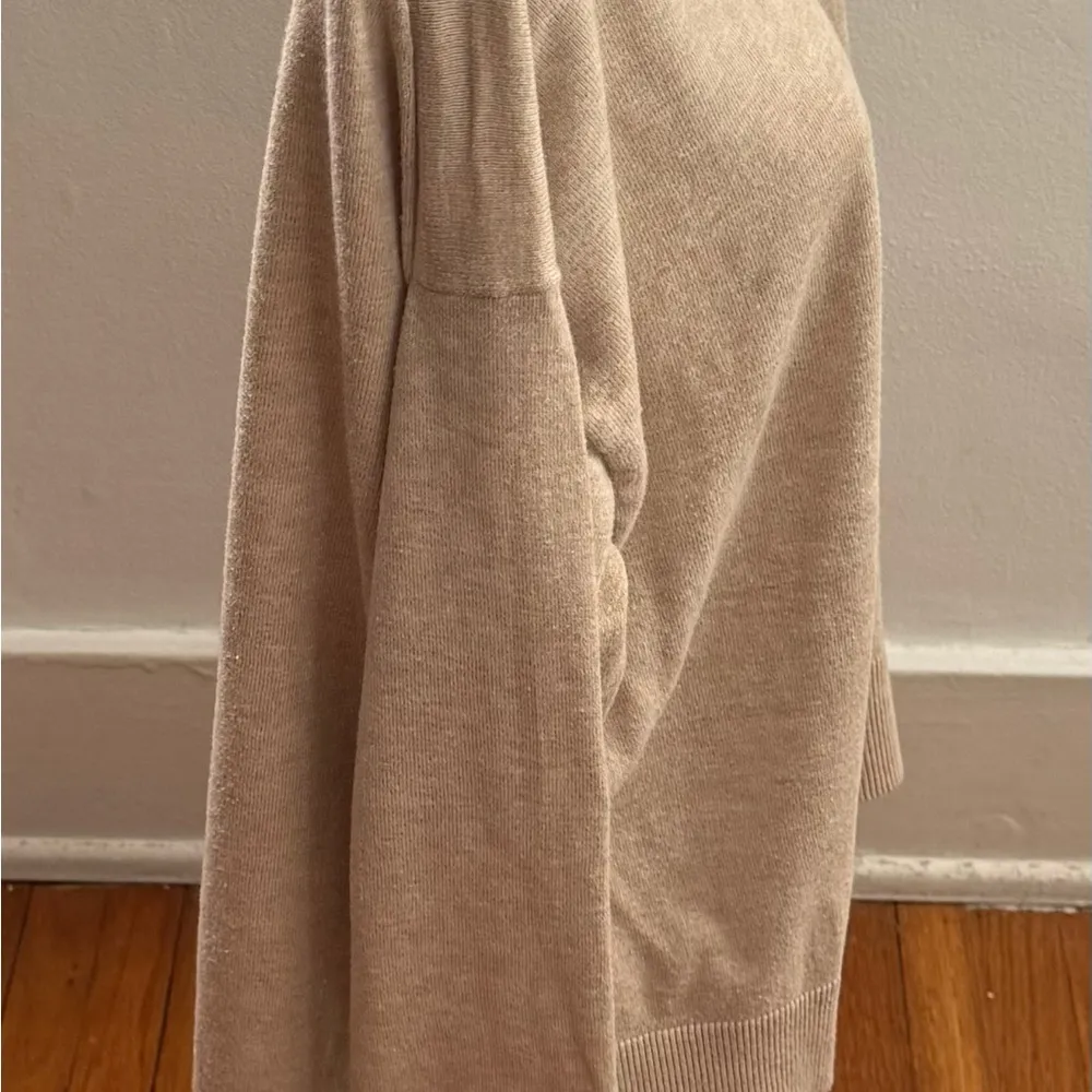 White + Warren silk cotton blend cream rib trim sweater, size S cottagecore Black - Image 11