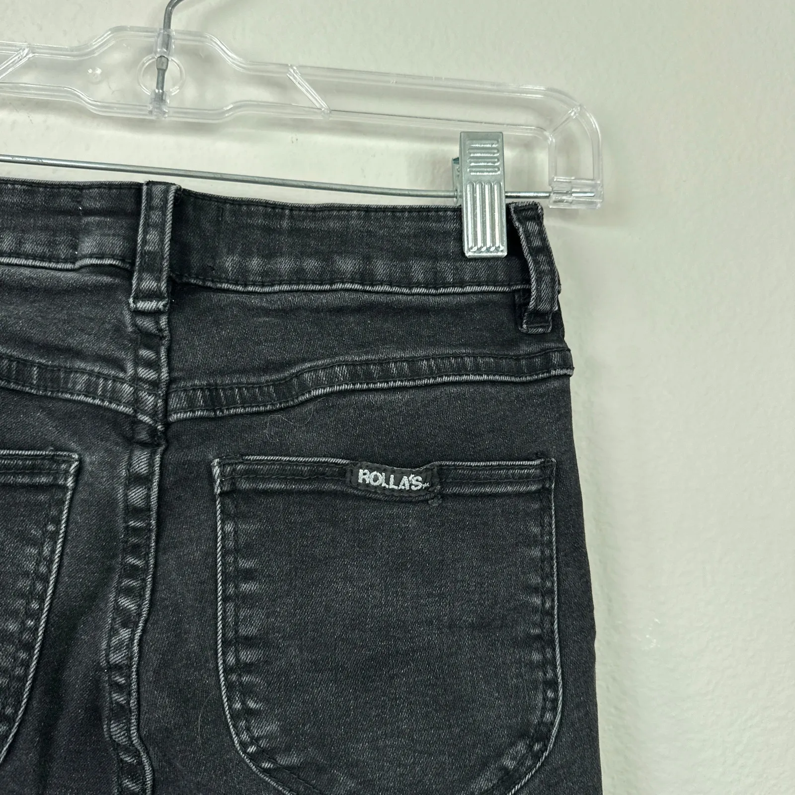 ROLLA'S Westcoast Ankle Skinny Jean Mid Rise Dusty Black Wash Distressed Size 26 - Image 9