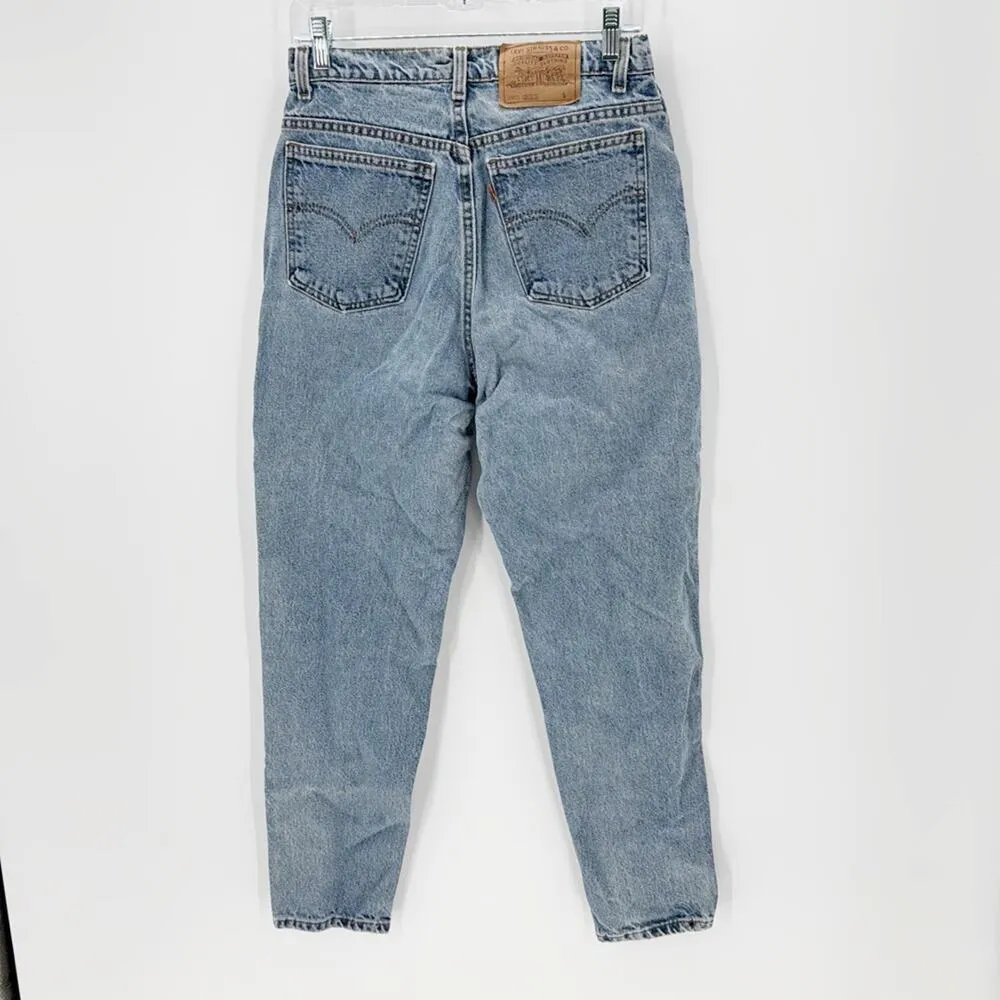 Vintage Levi’s orange tab tapered leg tapered fit high waisted sz 10 short 90s - Image 2