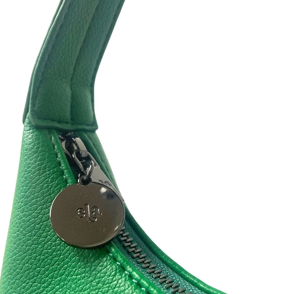 NWOT ela Marlo Hobo Vegan Leather Bag in Green Pebble - Image 5