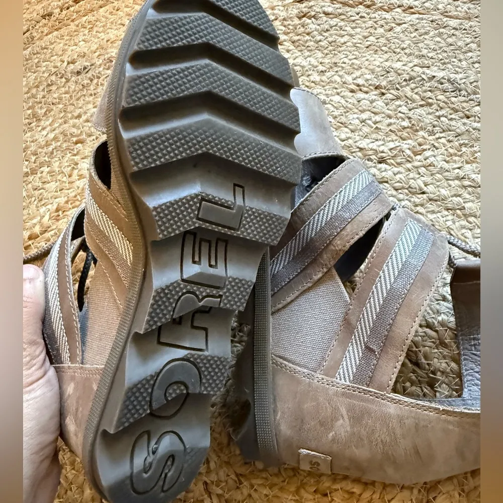 Sorel Women’s Sz 9 Joanie II Wedge Sandals Lace Up Gladiator Brown NL3272-240 - Image 8
