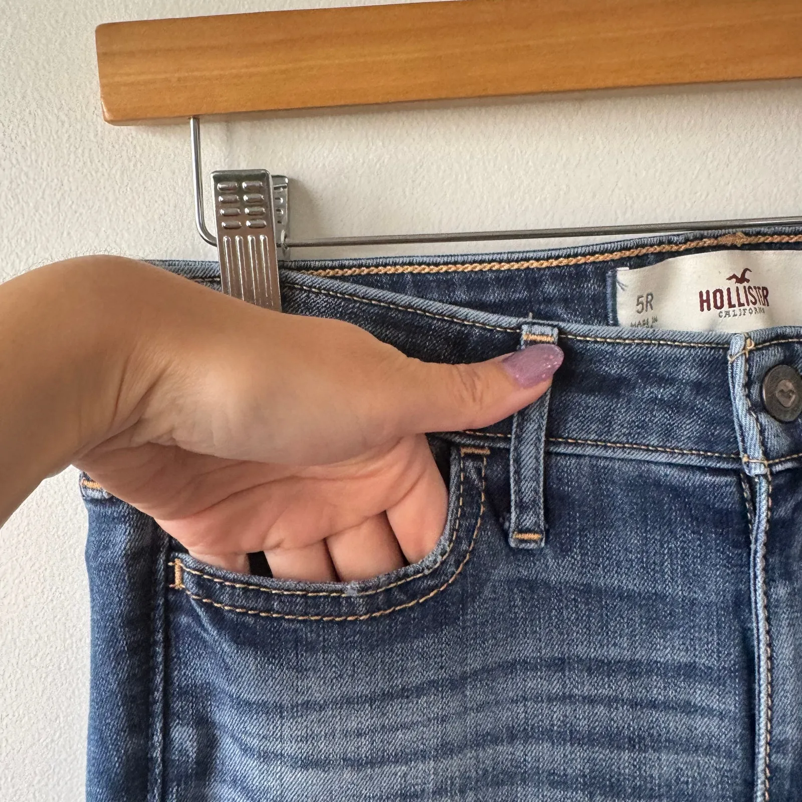 Hollister Jeans Women 5R Blue Bootcut High Waist Y2K Pocket Western Country - Image 6