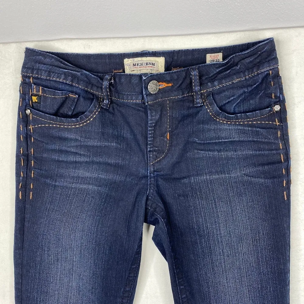 MEK Denim Kazan Jegging Dark Wash Low Rise Skinny Blue Jean Women's Size 29x32 - Image 7