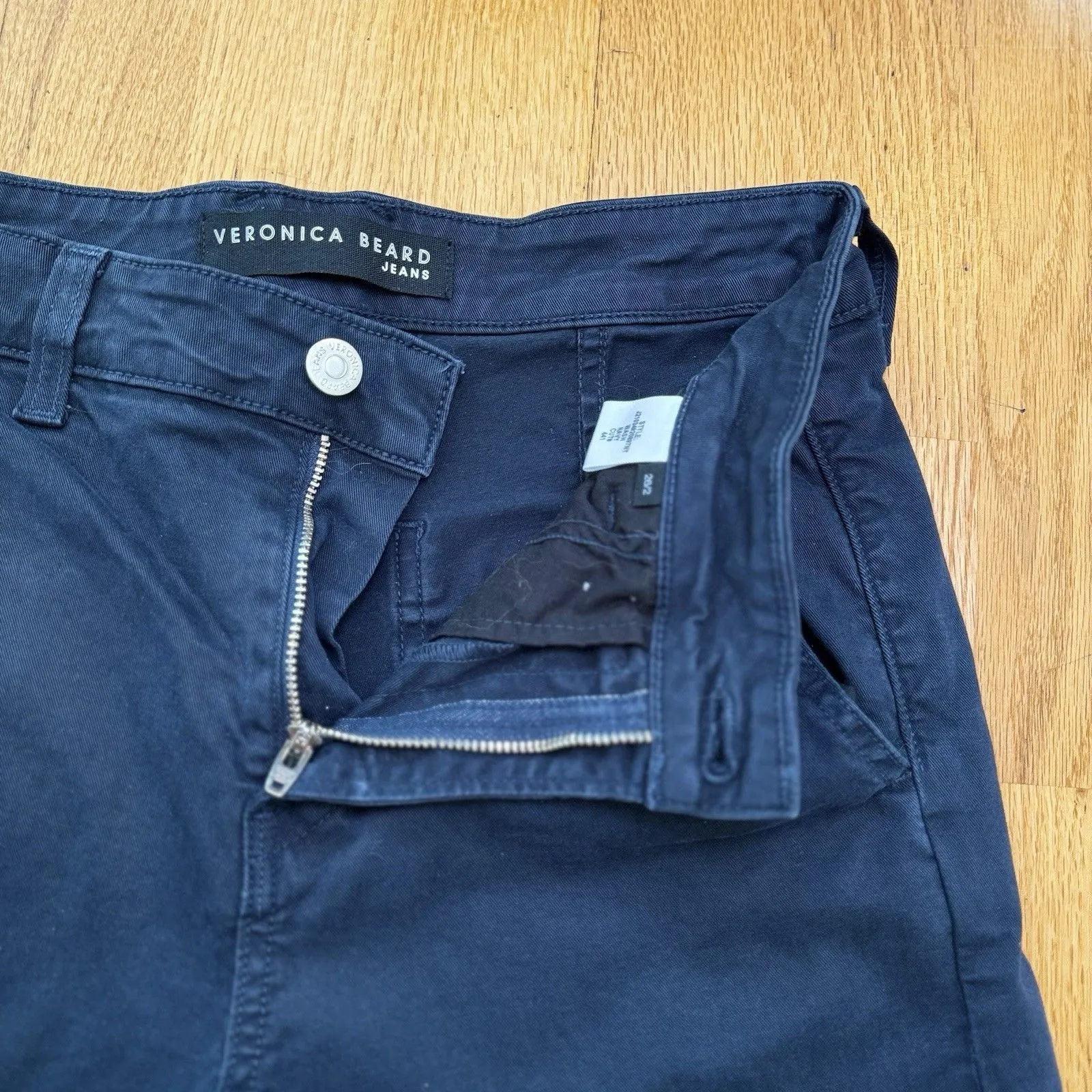 Veronica Beard Women's Ayla Chino Pants Straight Leg Navy Blue Size 26/2 EUC - Image 13