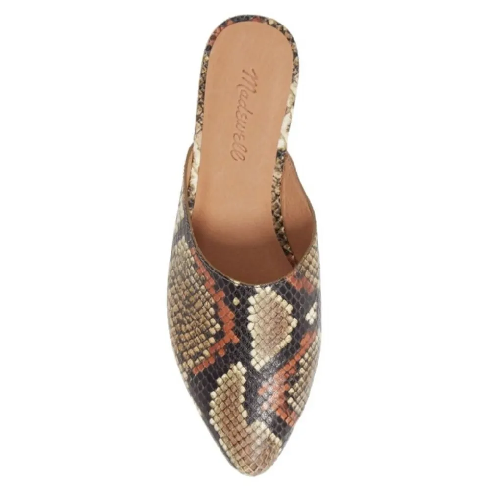 MADEWELL Remi Snakeskin Mule Slides Slip-On Shoes Flats Snake Print - Image 5