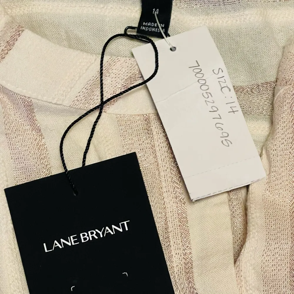 Lane Bryant-Shimmer Stripe Peplum Tunic-Size 14 - Image 5