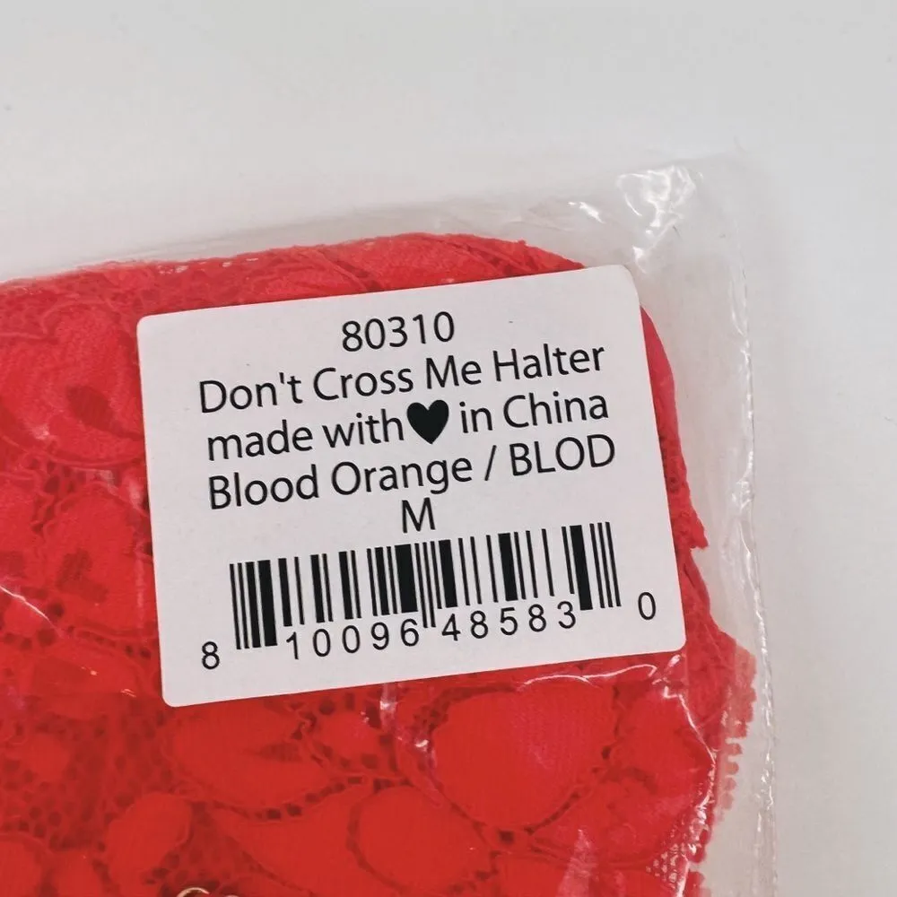 Free People x We are HAH Don't Cross Me Halter‎ Bralette Blood Orange NWT Sz M - Image 6