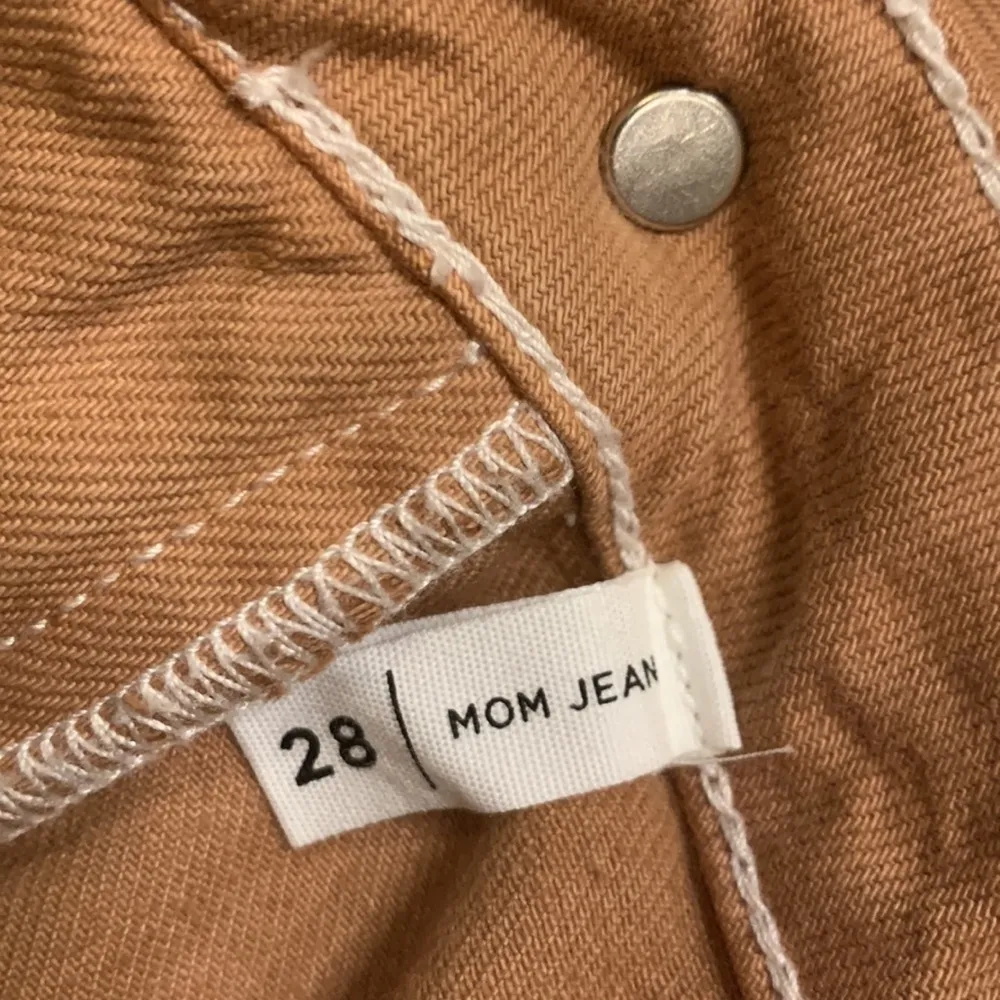 PacSun Mom jeans high rise tan with white tie dye circles 28 - Image 7