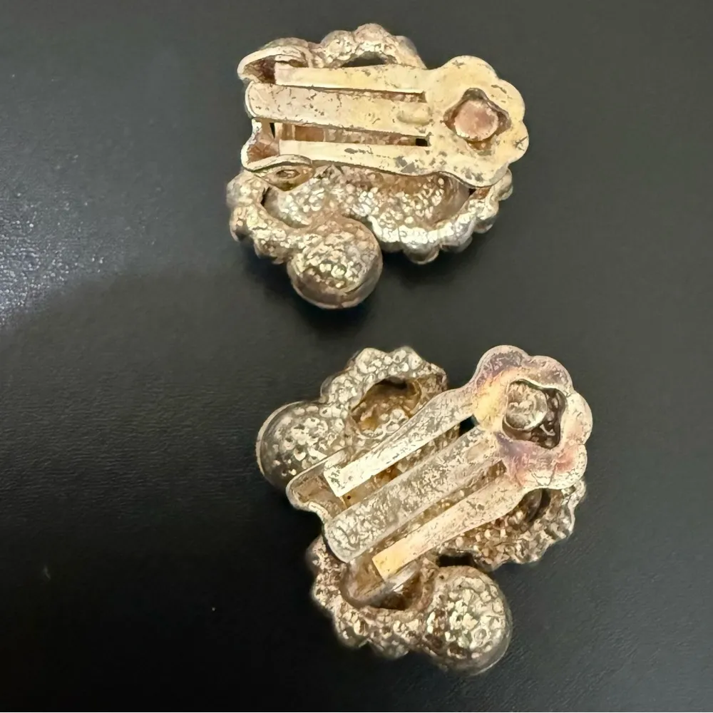 Vintage Unsigned Pink Rhinestones Silver - Image 7