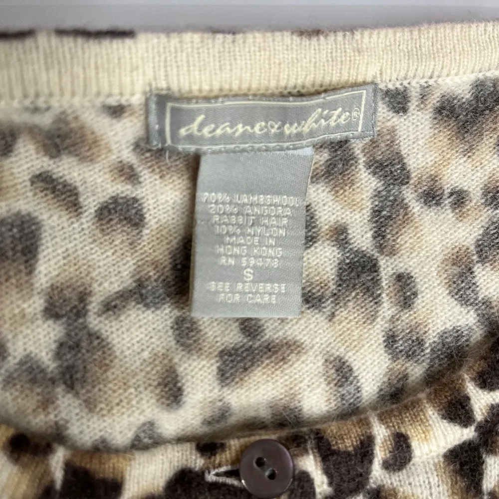 Deane & White 2 pc LS Sweater and Sleeveless Top Lambswool Rabbit Hair Sz Small Tan - Image 3