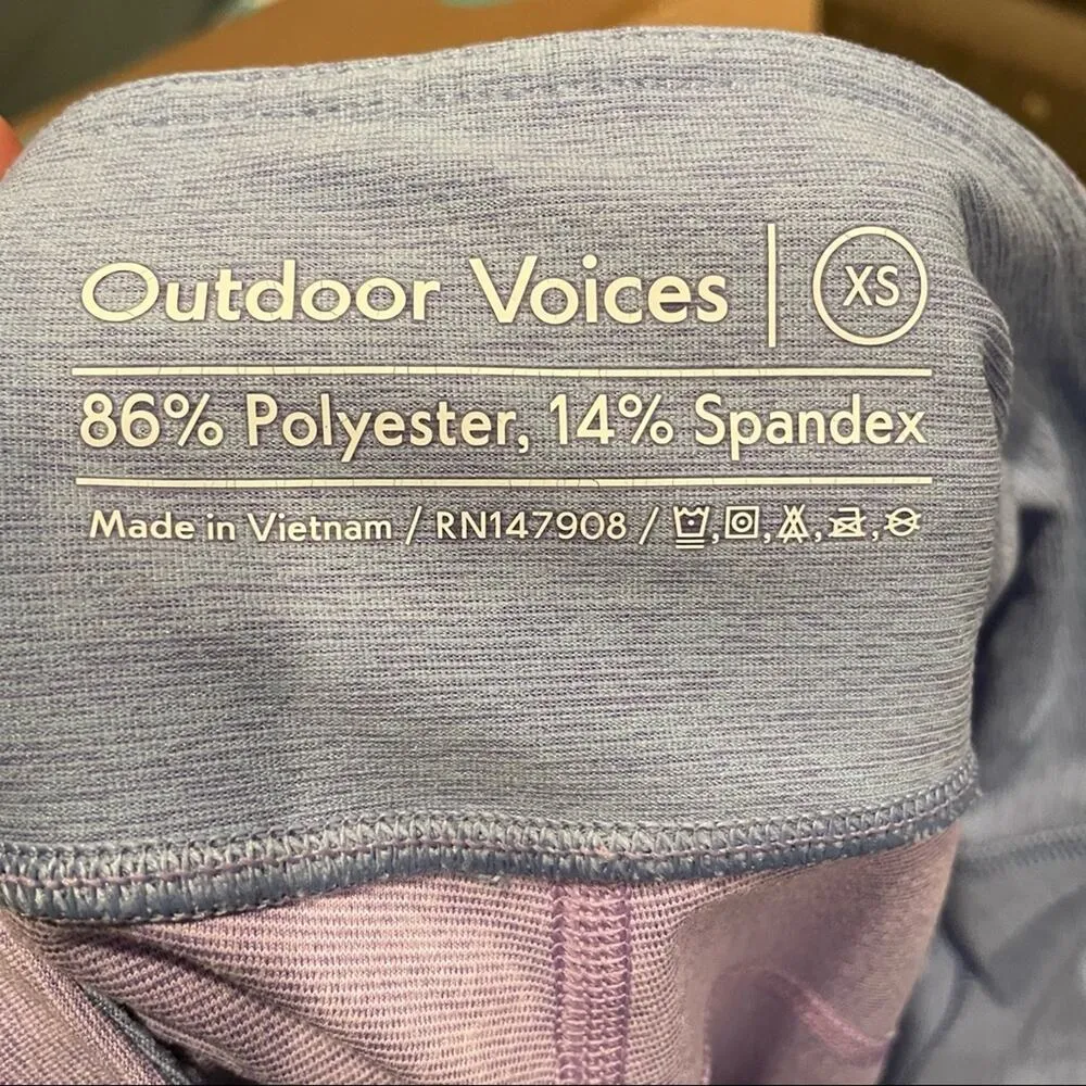 Outdoor Voices Purple & Blue Colorblock High Waisted Leggings Yoga Pants XS - Image 4