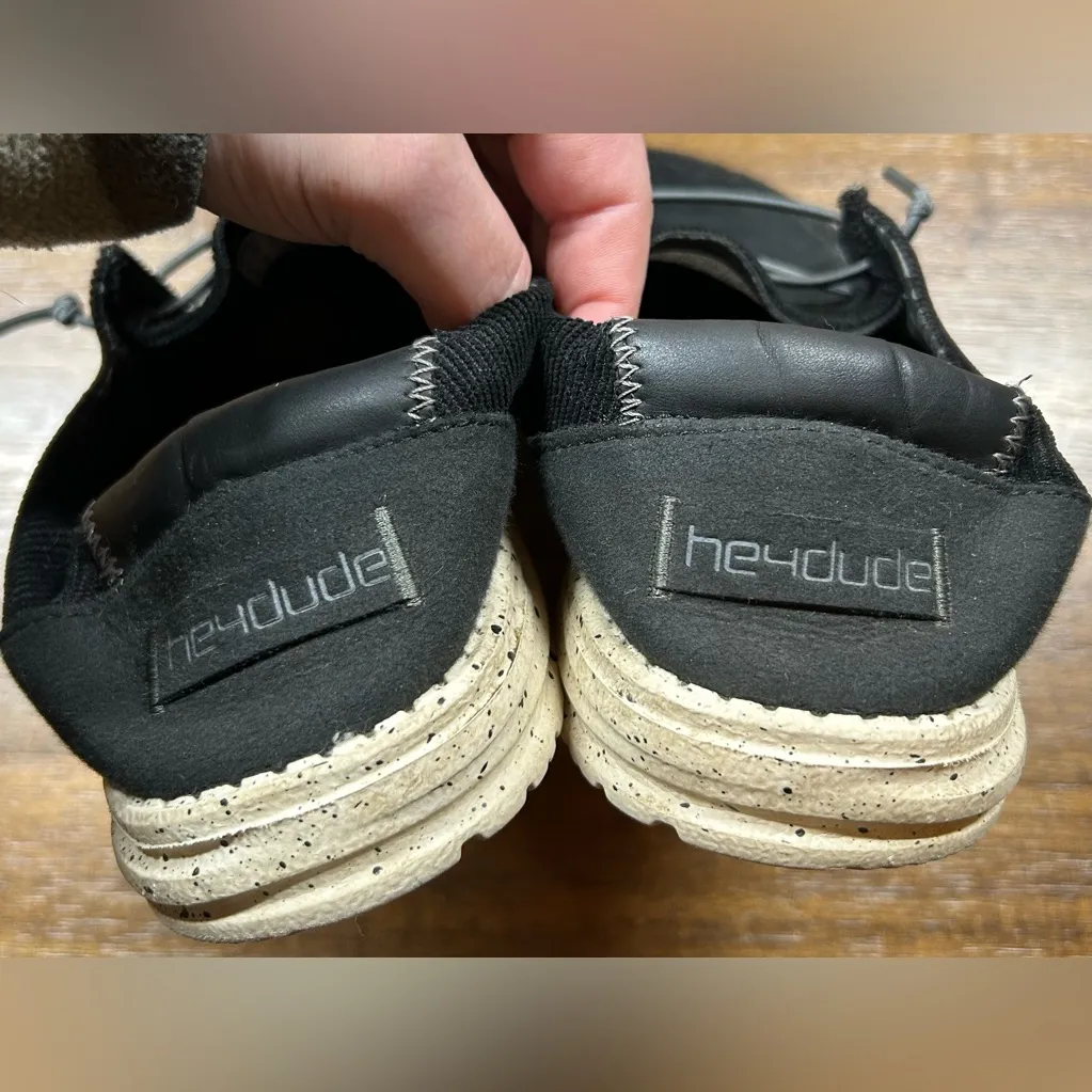 Hey Dude Size 9 Wendy Corduroy Jet Black Slip On Shoes - Image 4