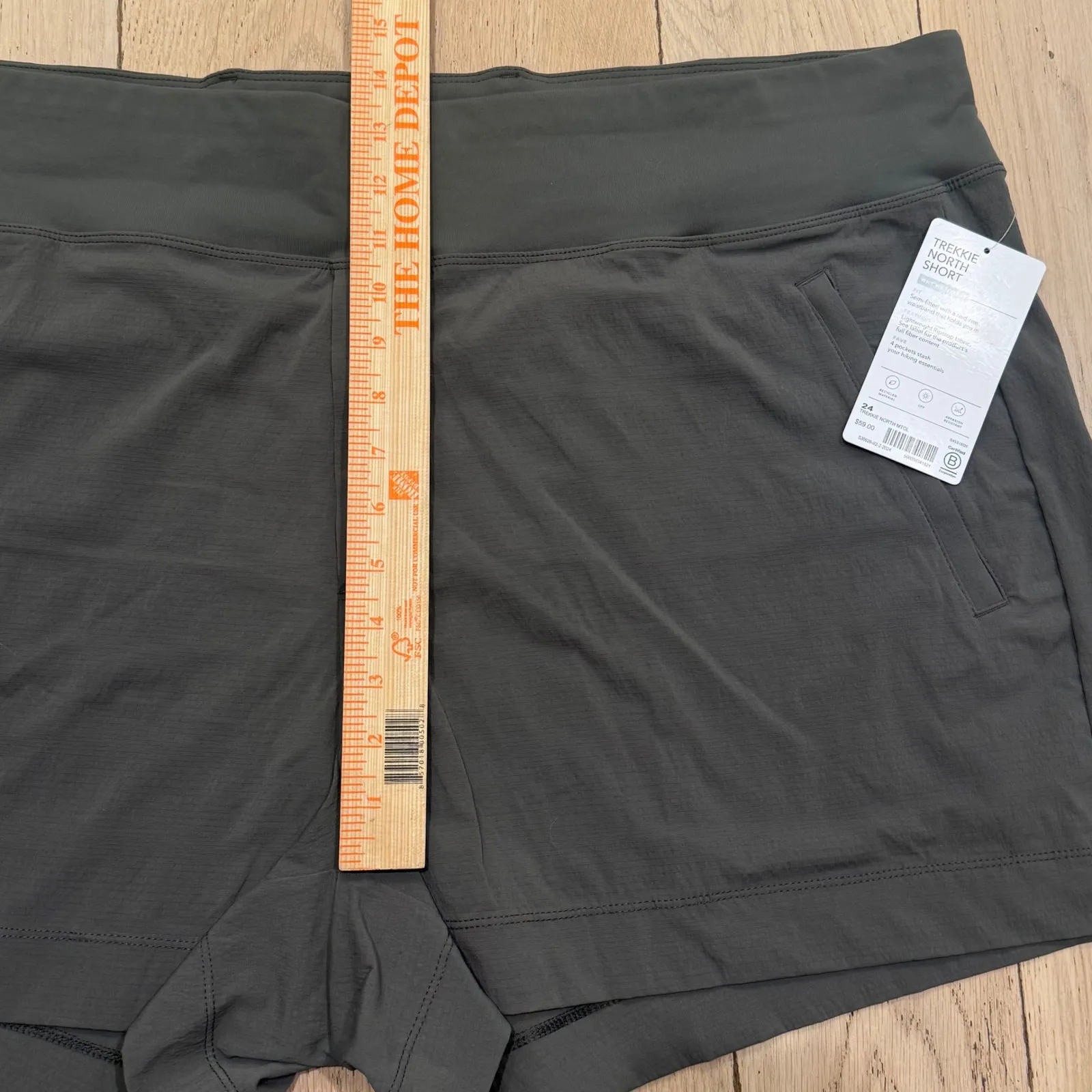 NEW Athleta Trekkie North Shorts Size 24 Olive Green Hiking‎ Activewear Pockets - Image 6