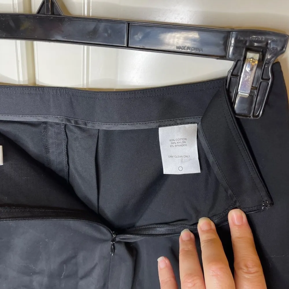 Halogen Business Casual Skirt Size 2 Black Microfiber Midi - Image 10