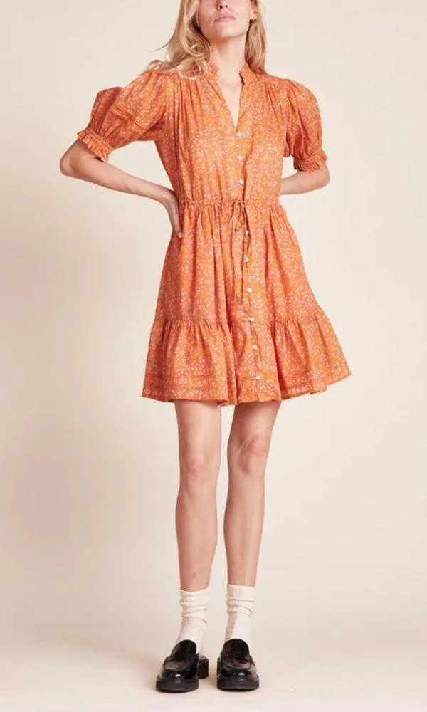 Trovata Birds of Paradis Orange Cotton Sun Dress - Image 2