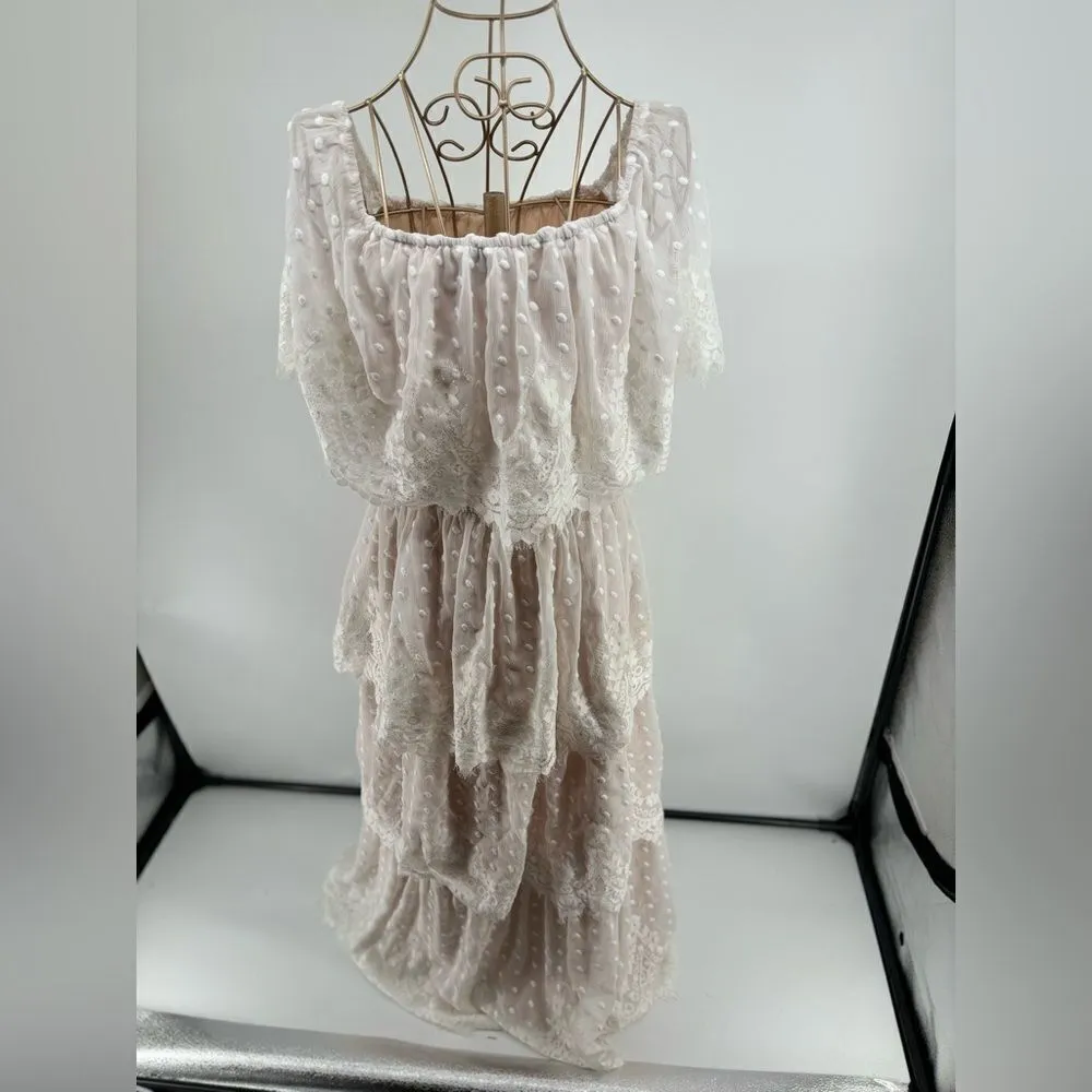 Show Me Your MuMu white Lana lace long dress size XL romantic - Image 6