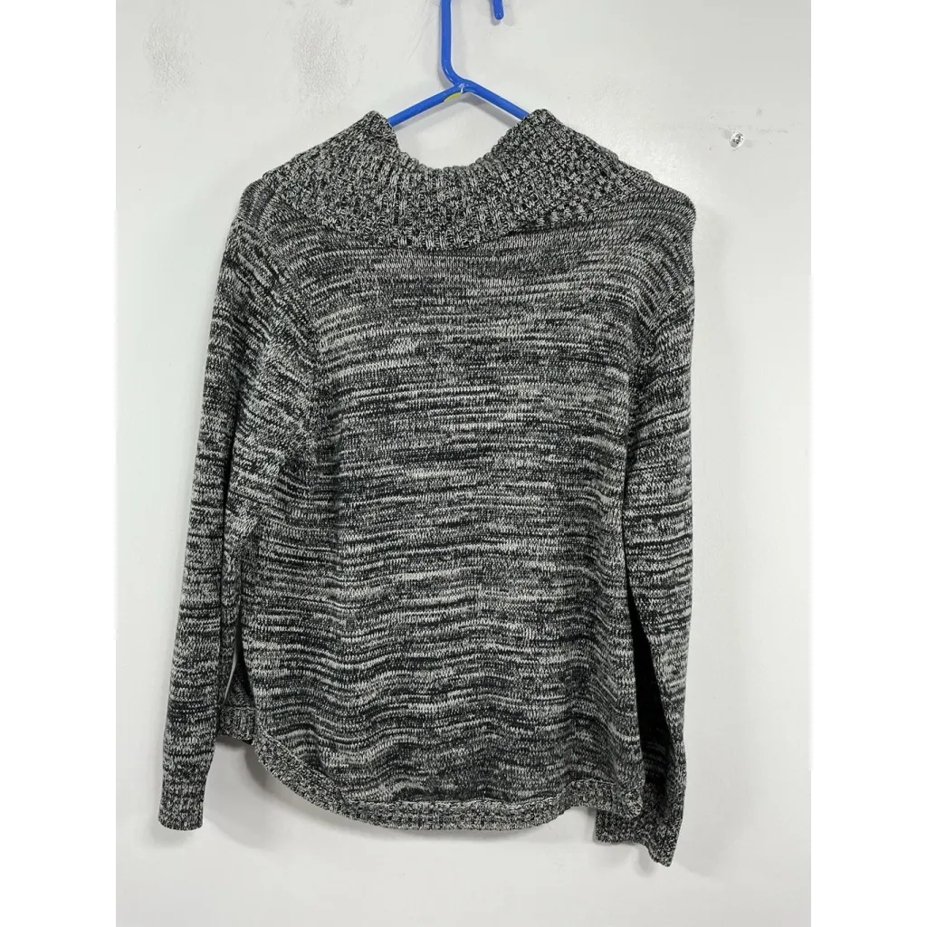 Womans Jeanne Pierre Petite Long Sleeve Pullover Sweater PL Black Cowl Neck - Image 2