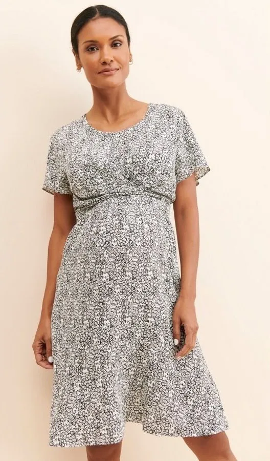 RIPE MATERNITY NURSING POSTPARTUM AMELIE DRESS FLUTTER SLEEVE EUC SIZE M Size M - Image 1