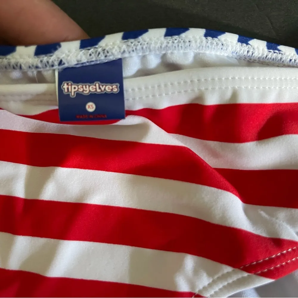 🌹NWOT TIPSY ELVES Patriotic American Flag Bikini Bottoms, Size XS - Image 2