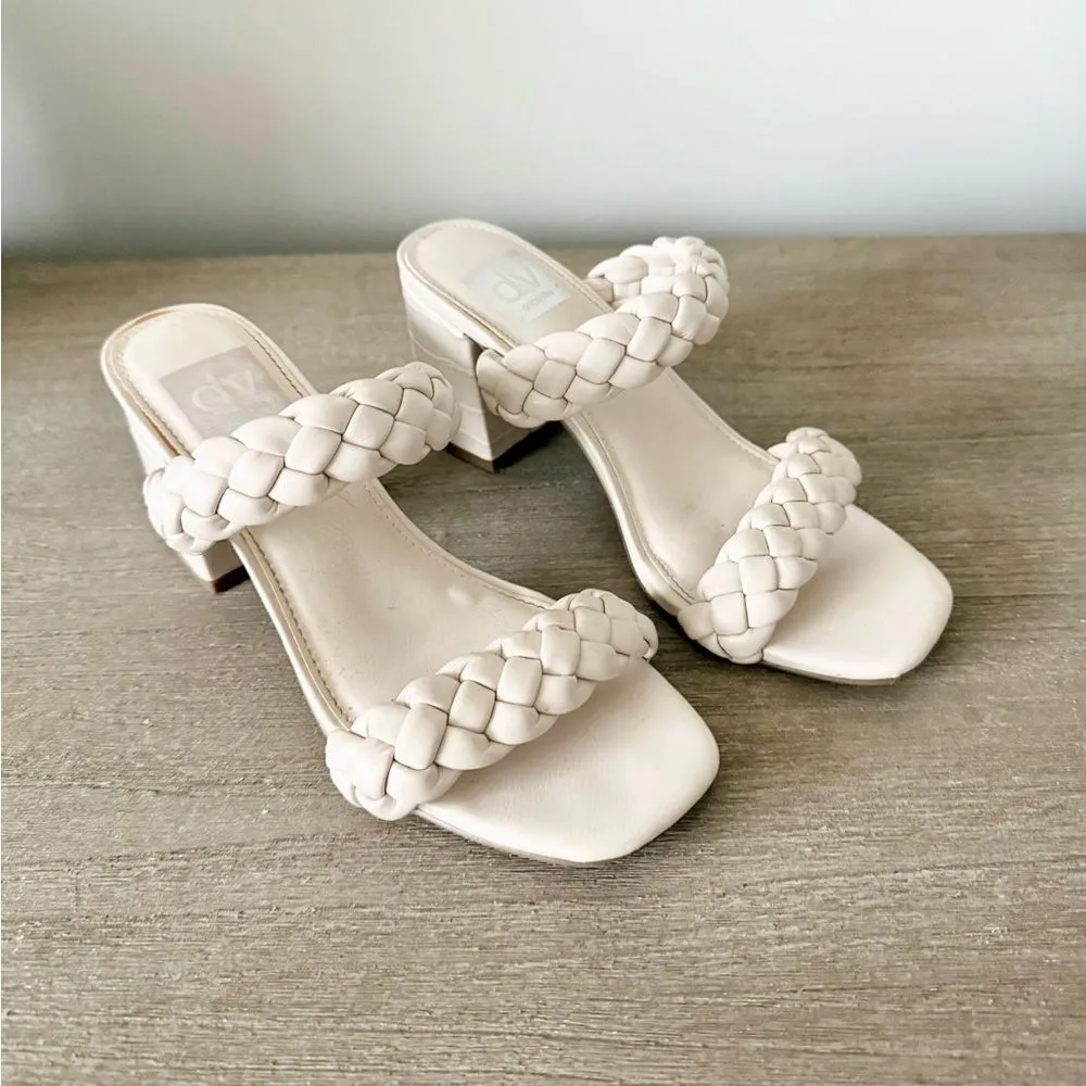 Dolce Vita Tessa Block Heel Sandal Braided Strap in Ivory - Image 2