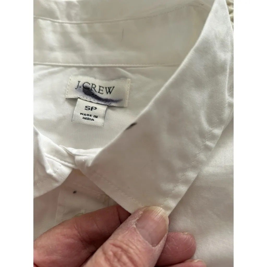J.Crew $80 Sleeveless Cotton Poplin Blouse in Perfect Fit White Size Petite S - Image 9