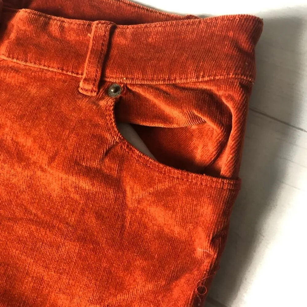 Liz Claiborne Women’s Orange Corduroy Pants Sz 6P - Image 3