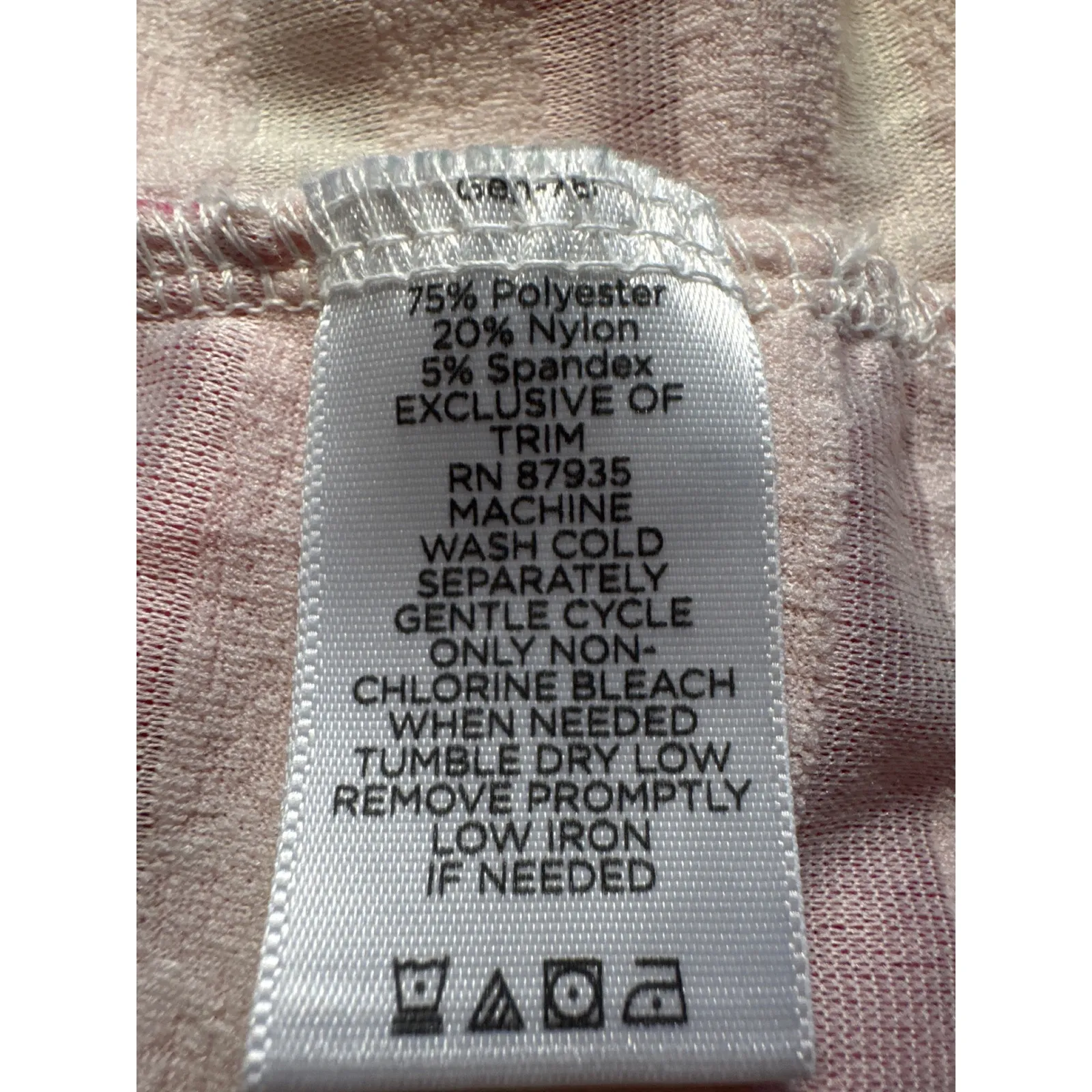 Susan Graver Plus Size 3X Striped Tank Top Pink Cream Textured Ruffle Sleeveless - Image 4