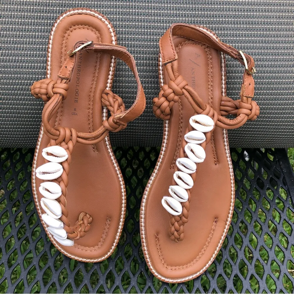 Shell-embellished Thong Sandals 6 - Image 5