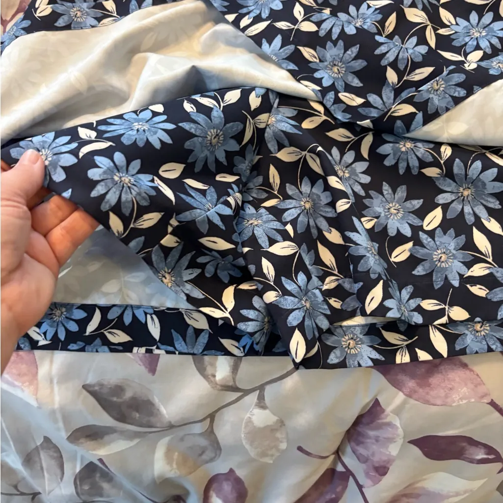 Karen Scott  Navy Floral Pencil Skirt - Image 3