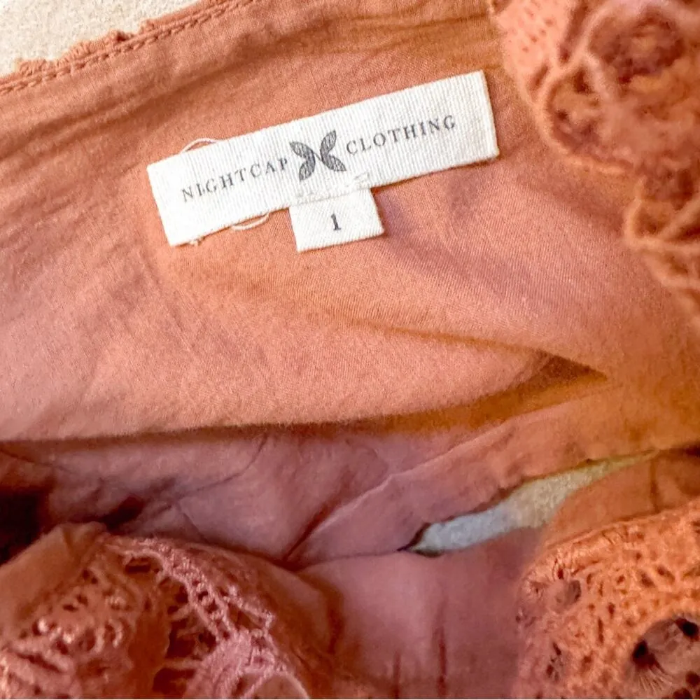 Nightcap x Carisa Rene Aimee Eyelet Copper Maxi Dress, EUC, Size XS MSRP $396 - Image 14