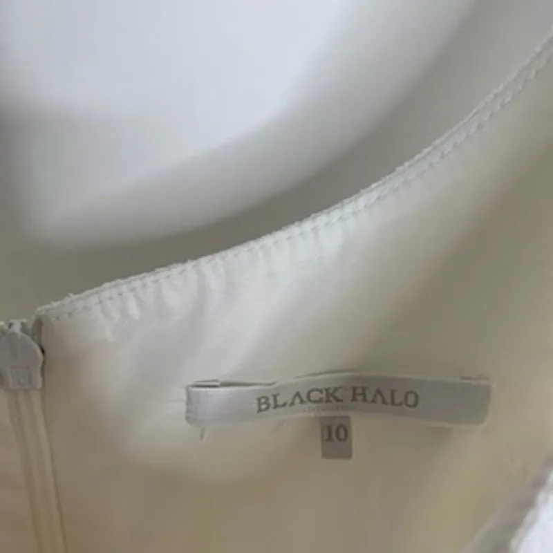 Black Halo Ashlyn Dress Porcelain White Dress Womens Size 10 - Image 12